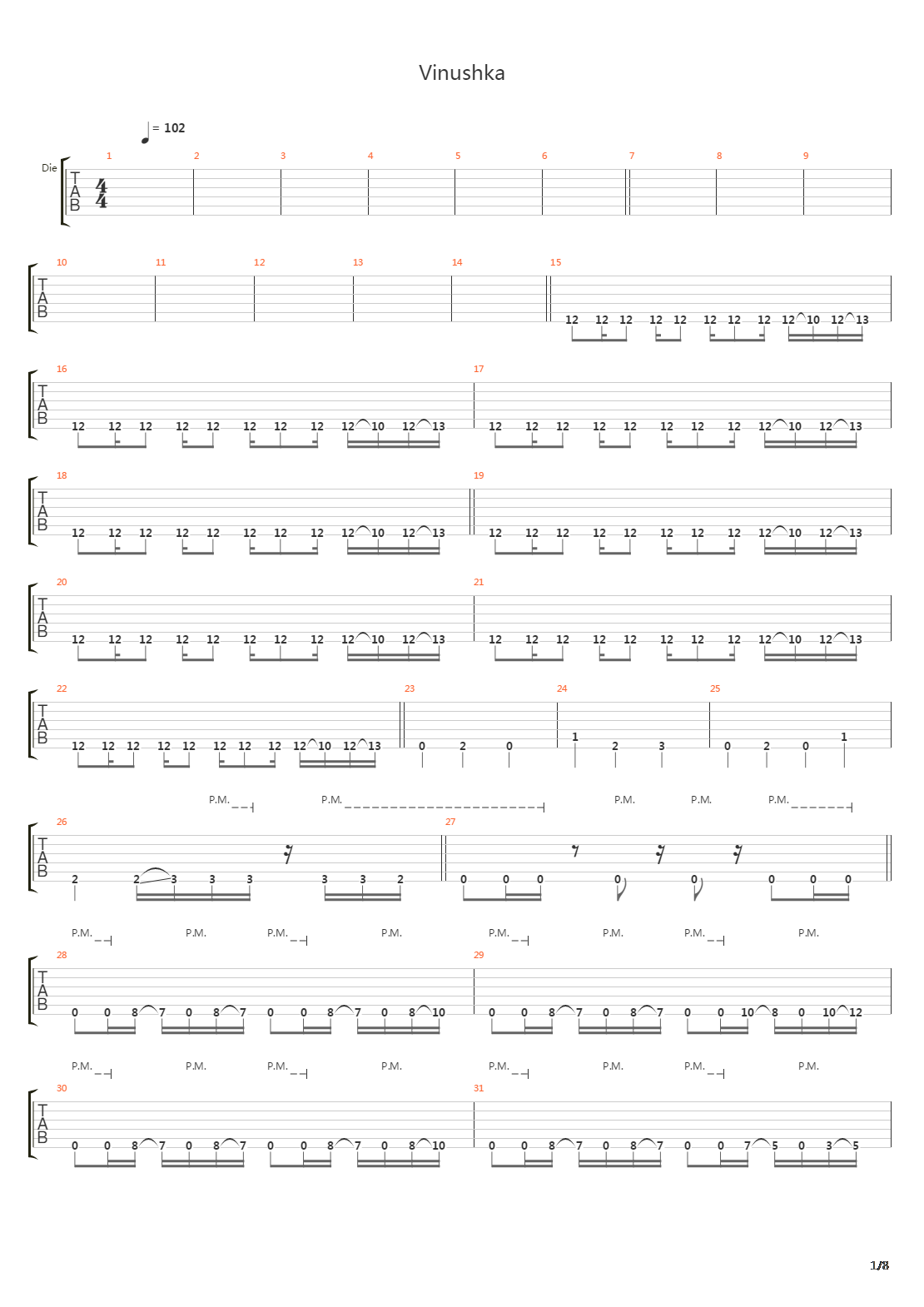 Vinushka(罪)吉他谱