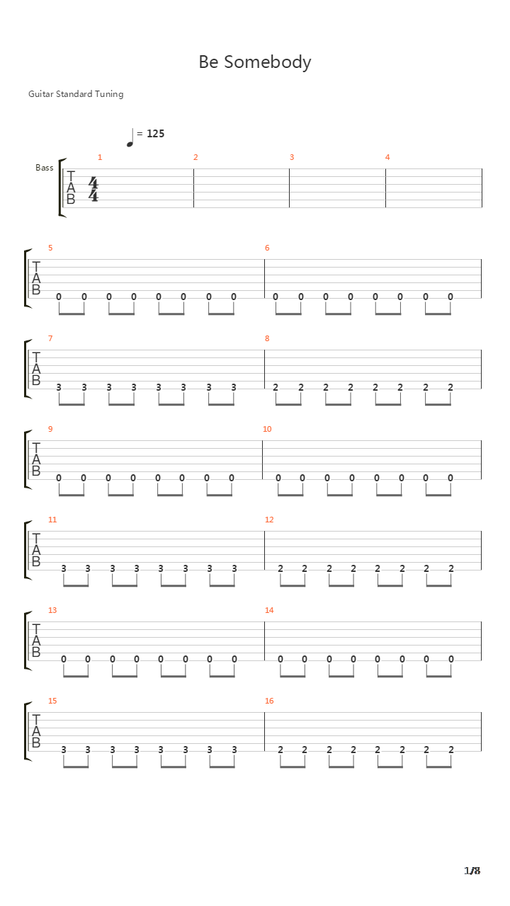 Be Somebody吉他谱