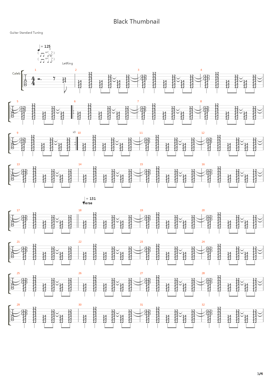 Black Thumbnail吉他谱