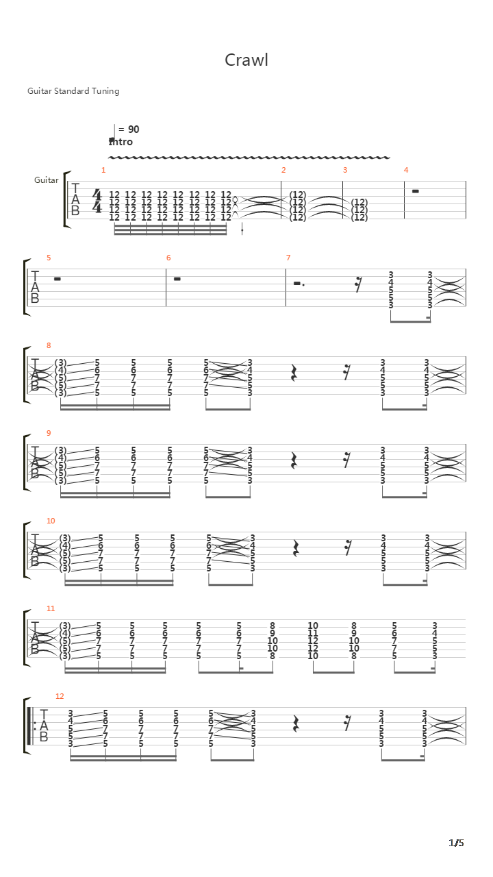 Crawl吉他谱
