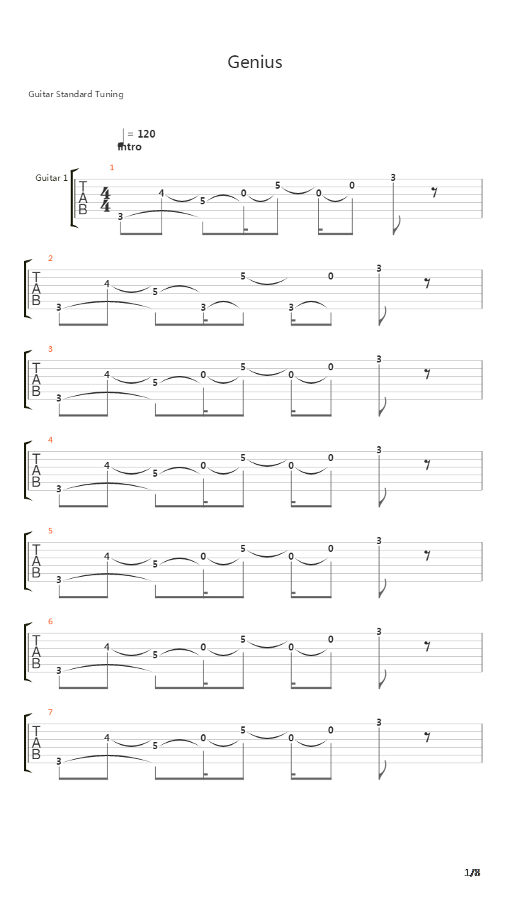 Genius吉他谱