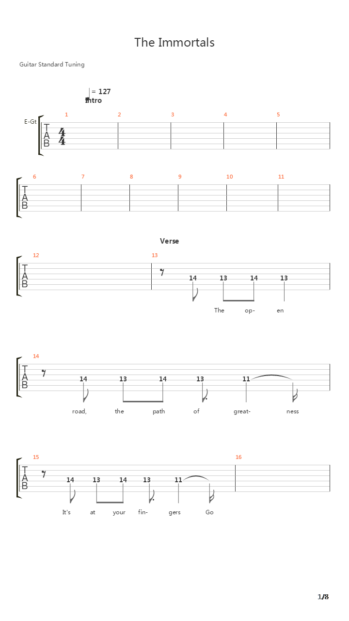 Immortals吉他谱