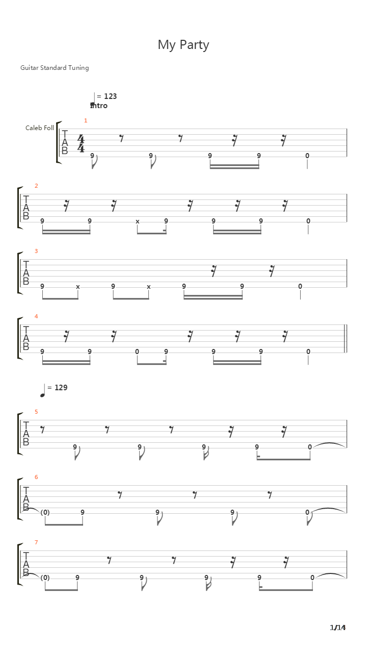 My Party吉他谱