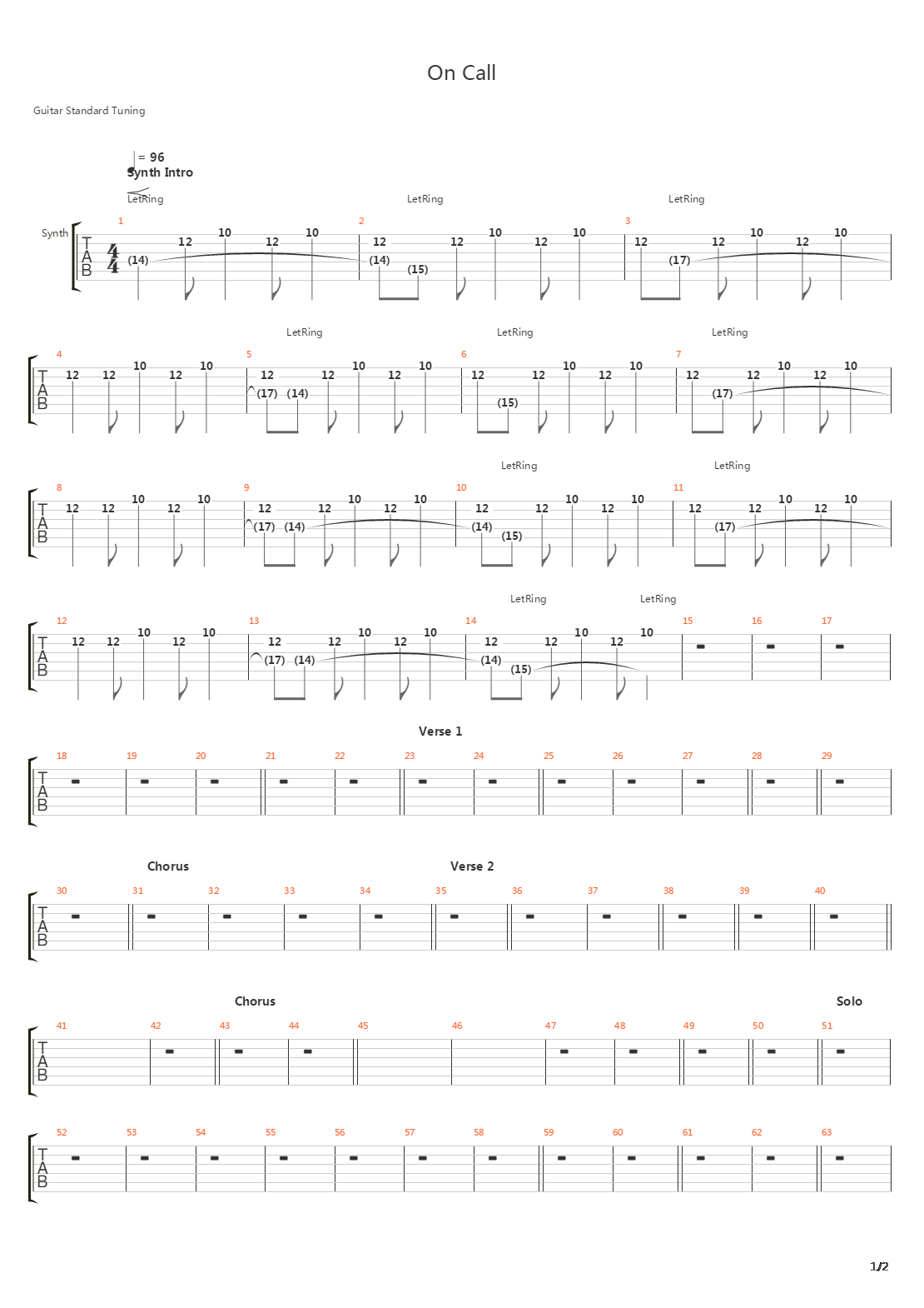 On Call吉他谱