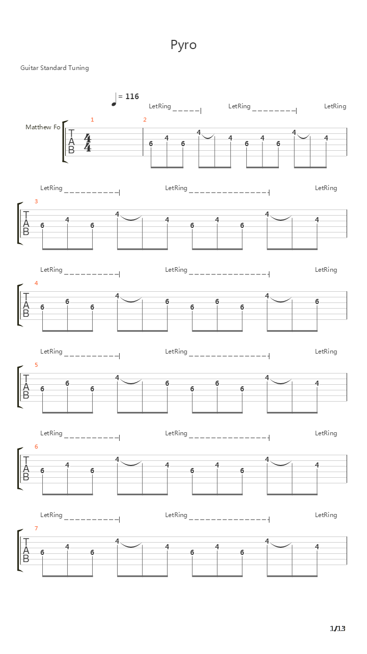 Pyro吉他谱