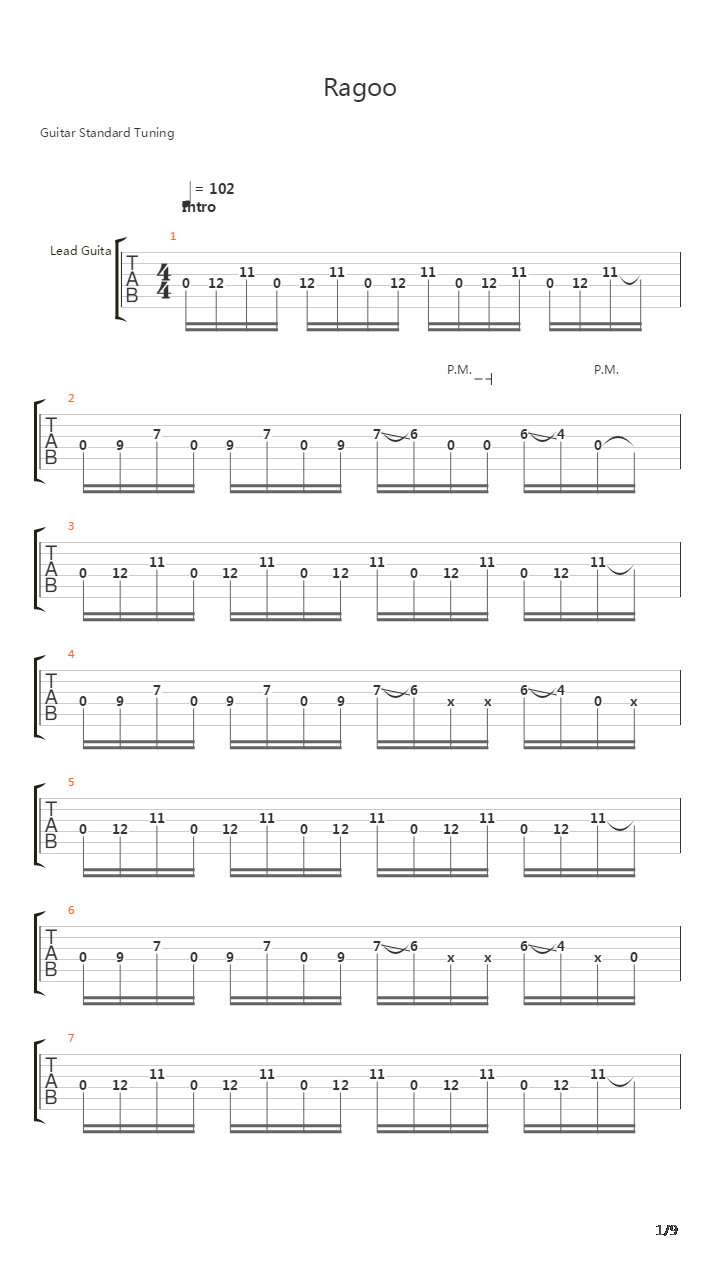 Ragoo吉他谱