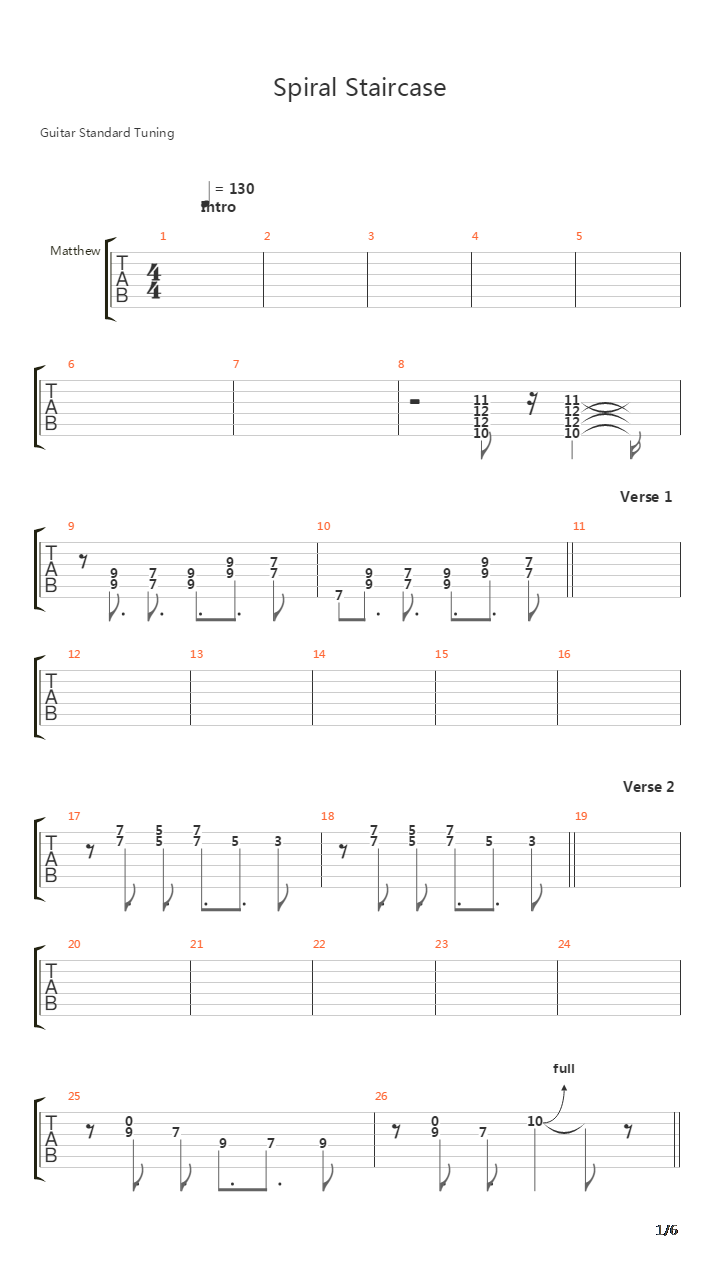 Spiral Staircase吉他谱