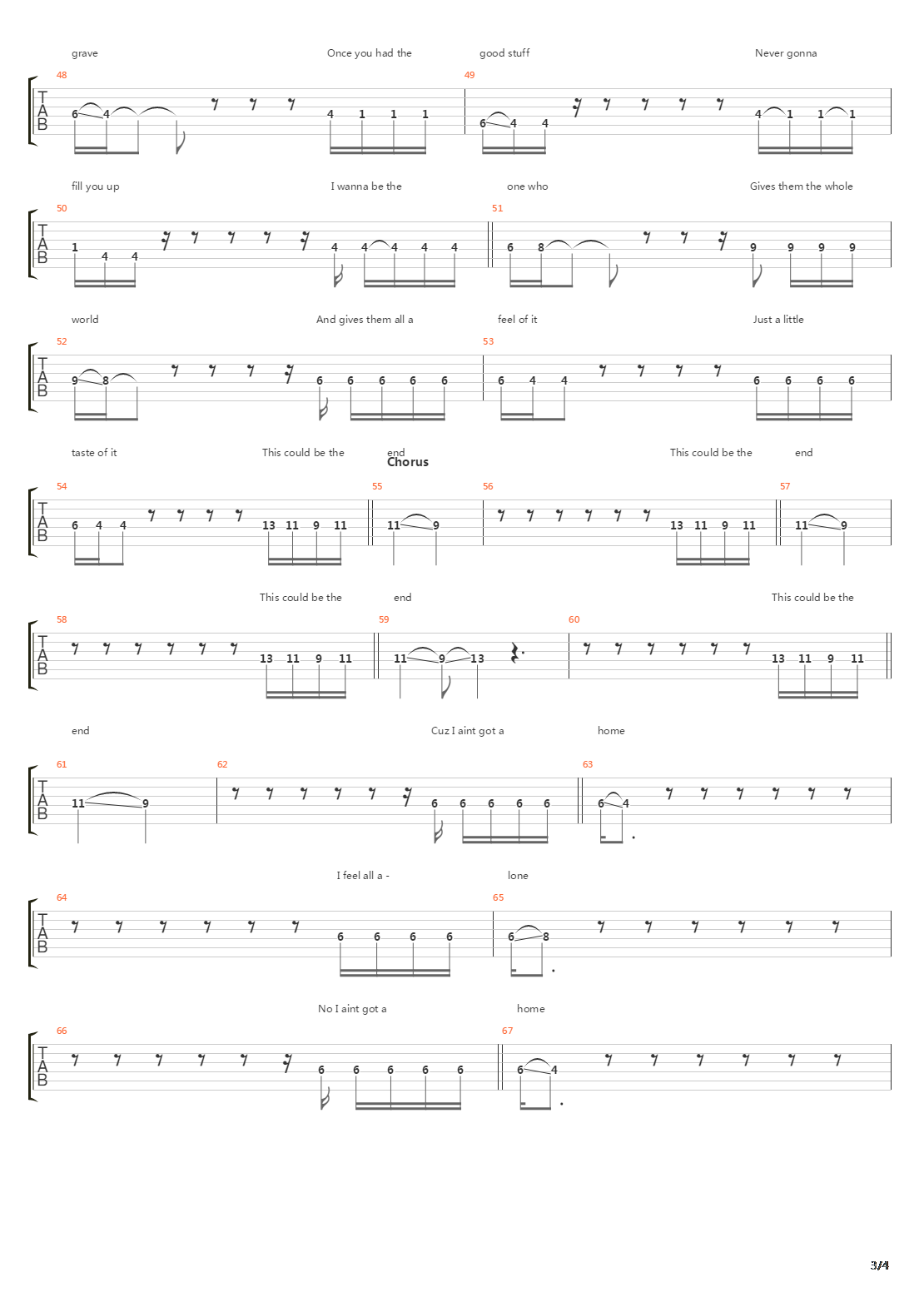 The End吉他谱