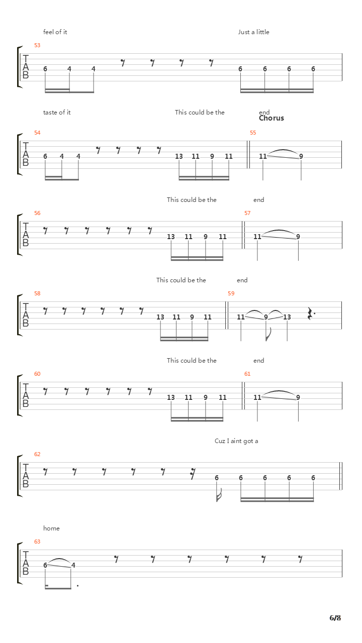 The End吉他谱