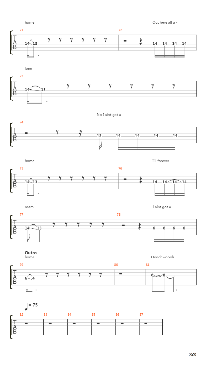 The End吉他谱