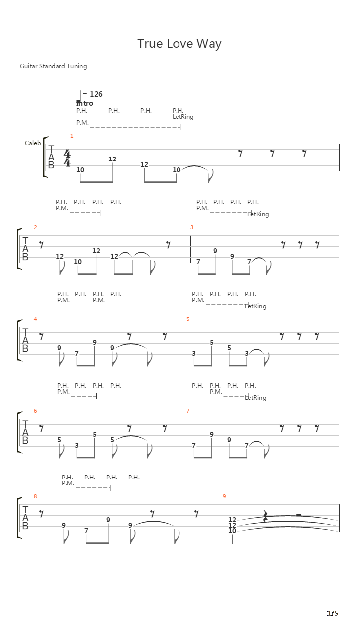 True Love Way吉他谱