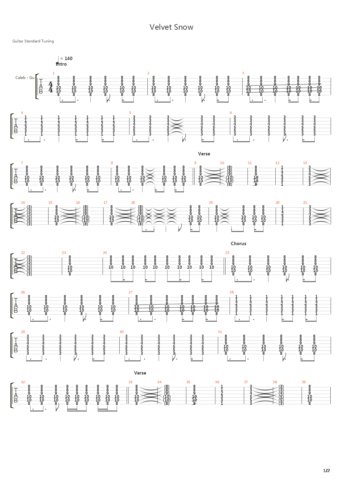Velvet Snow吉他谱