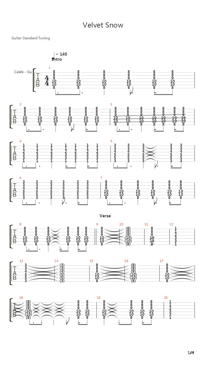 Velvet Snow吉他谱