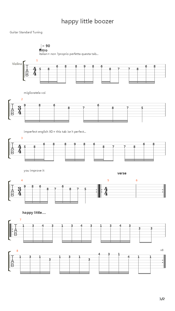 Happy Little Boozer吉他谱