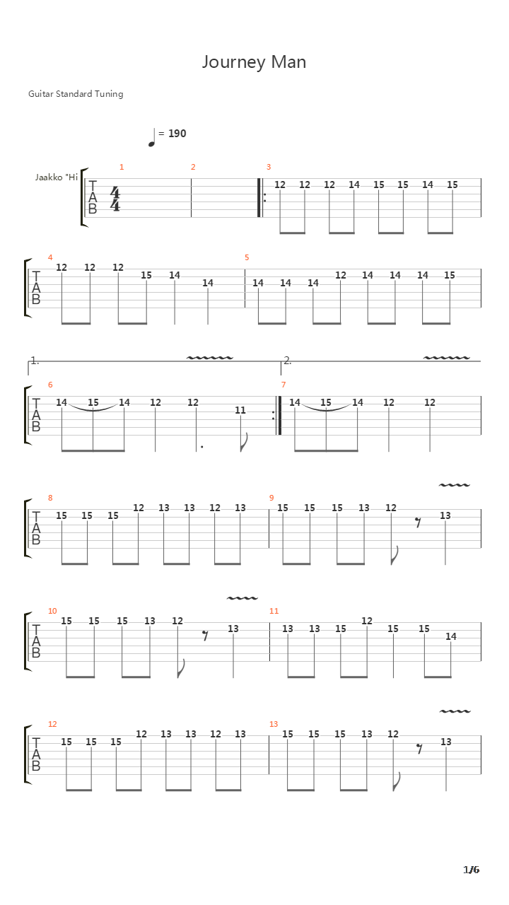 Journey Man吉他谱