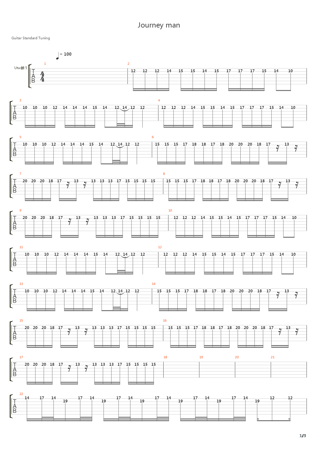 Journey Man吉他谱