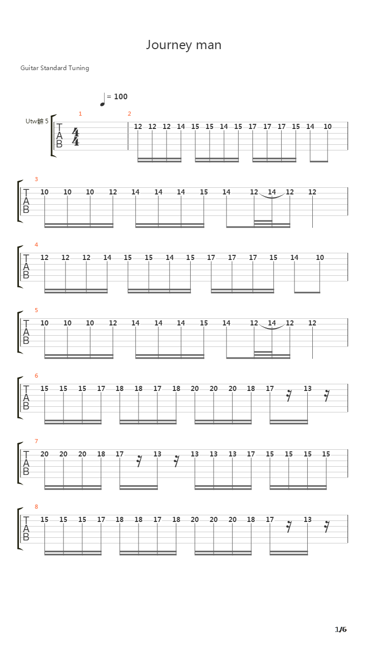 Journey Man吉他谱