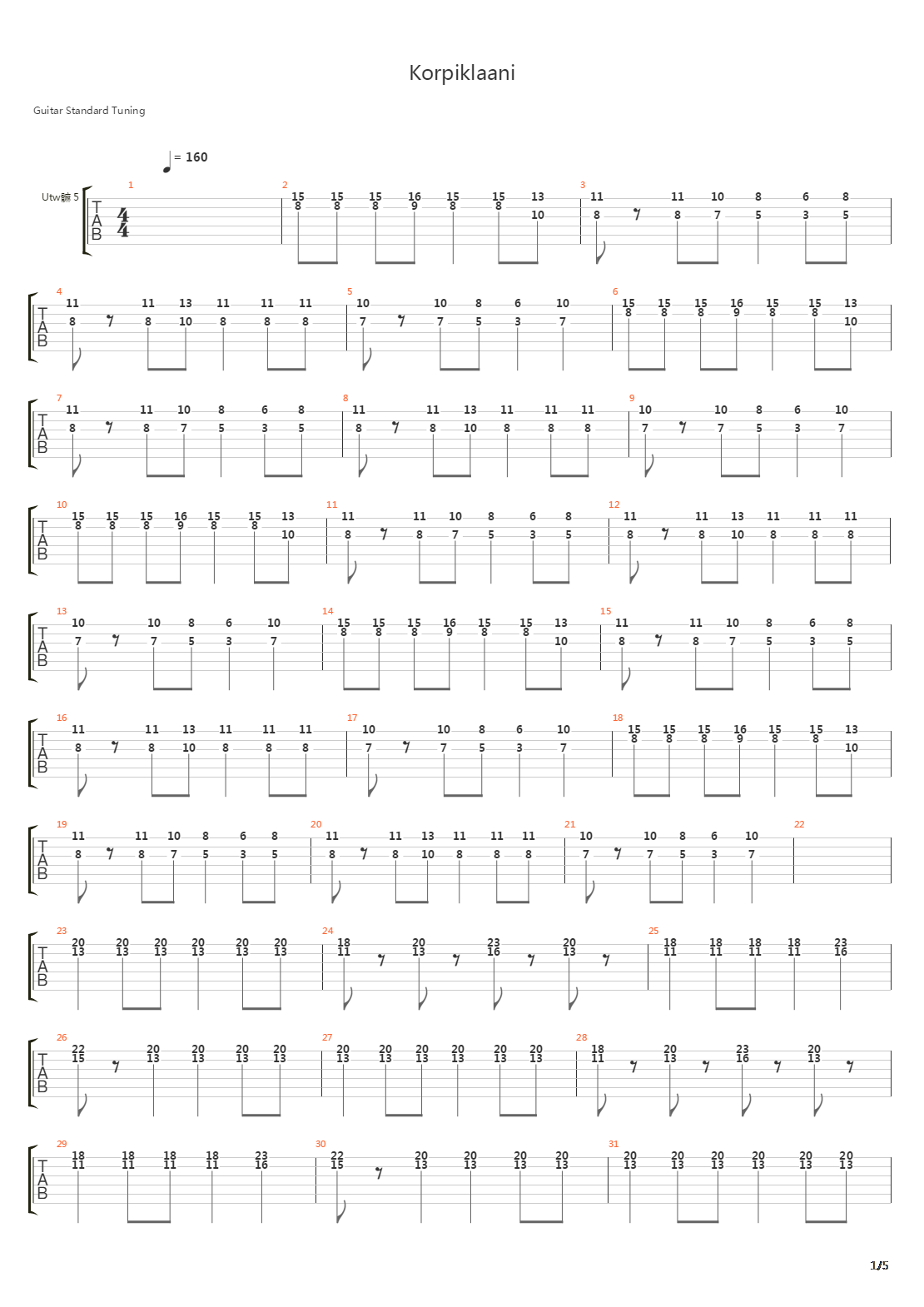 Korpiklaani吉他谱