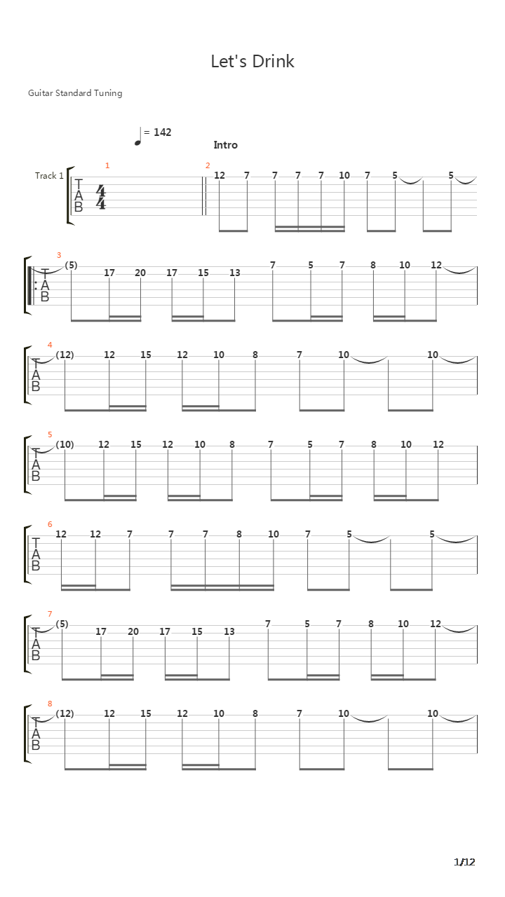 Lets Drink吉他谱