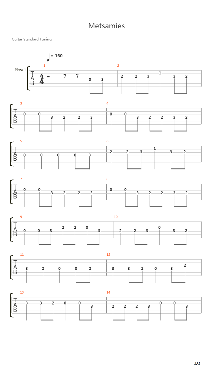 Metsamies吉他谱