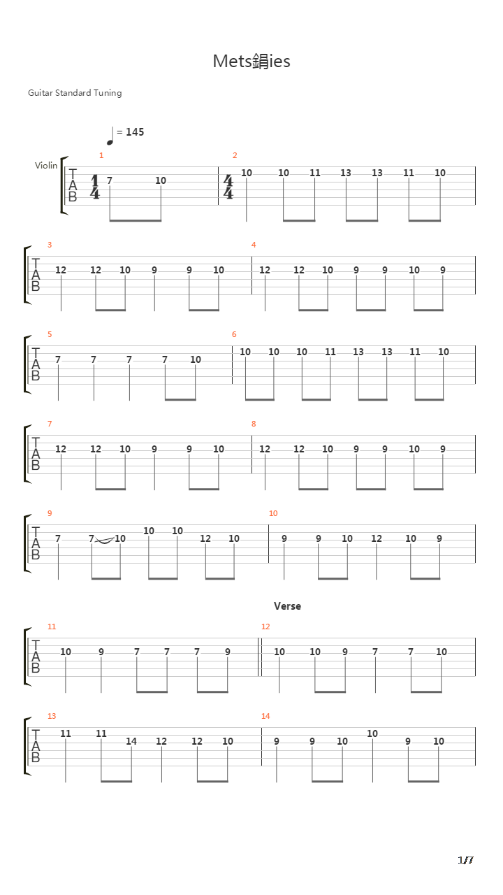 Metsmies吉他谱