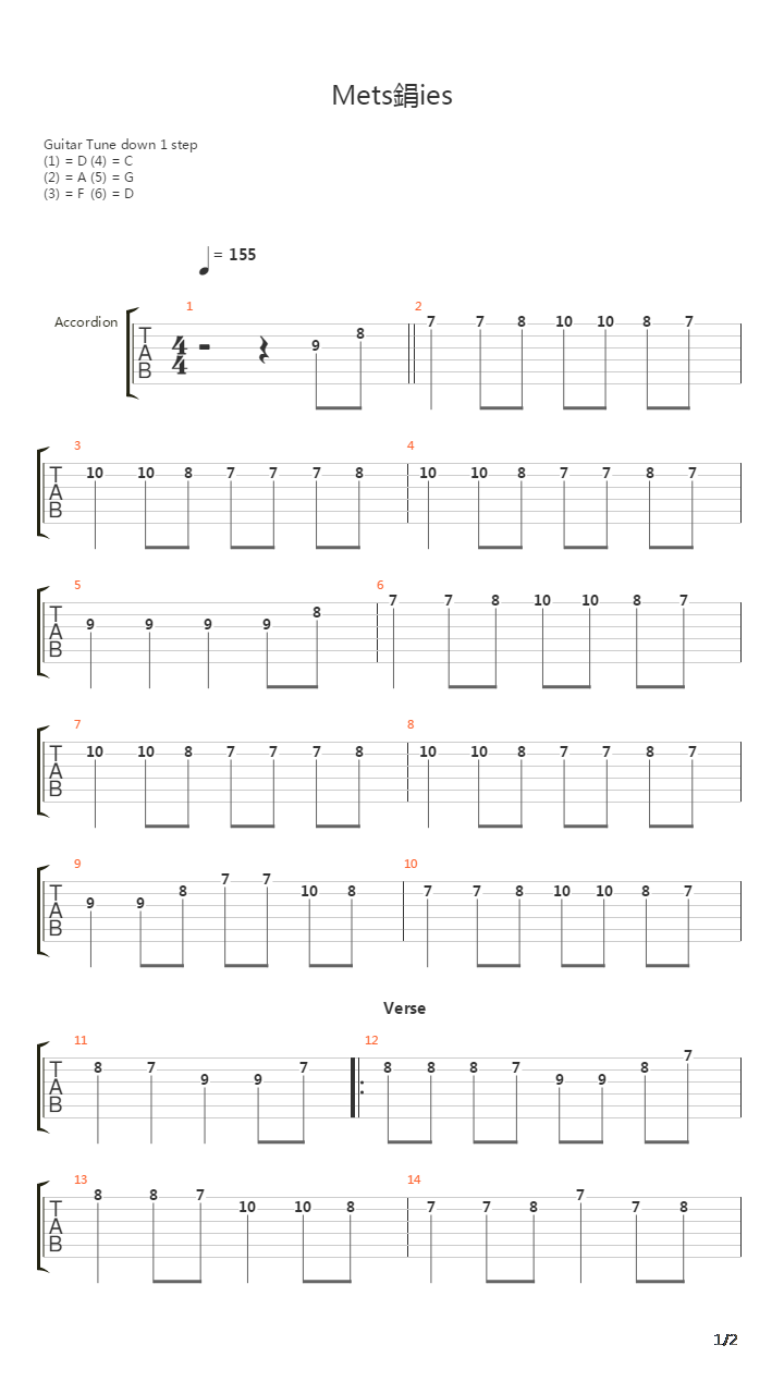 Metsmies吉他谱