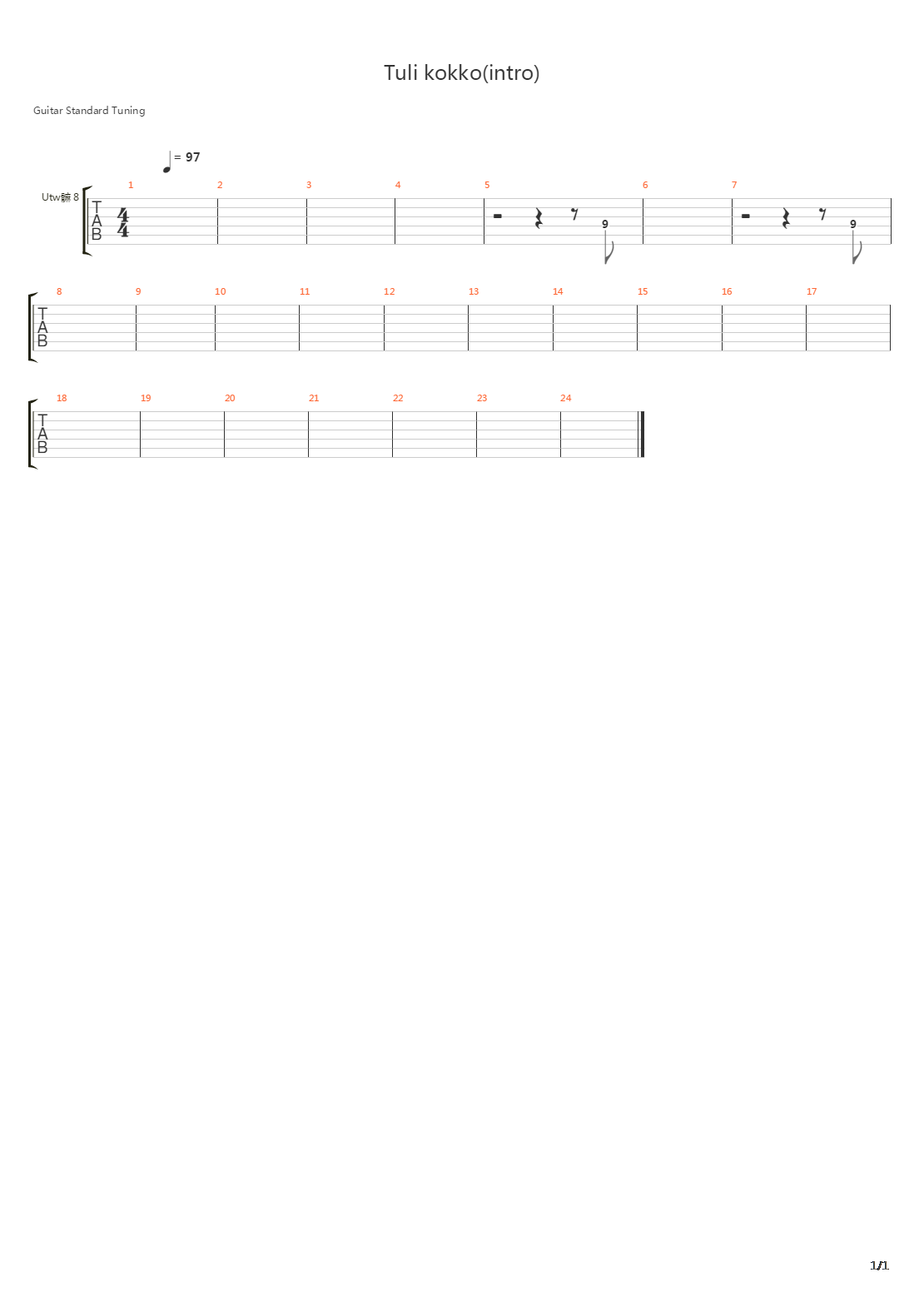 Tuli Kokko吉他谱