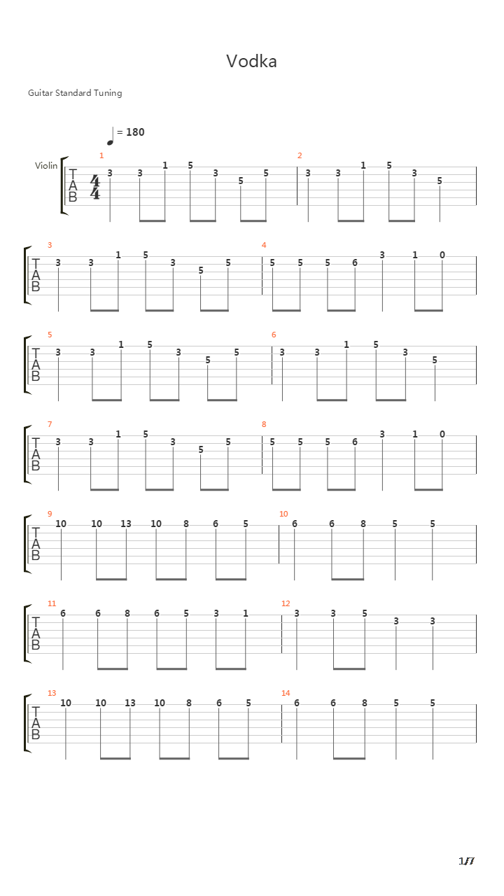 Vodka吉他谱