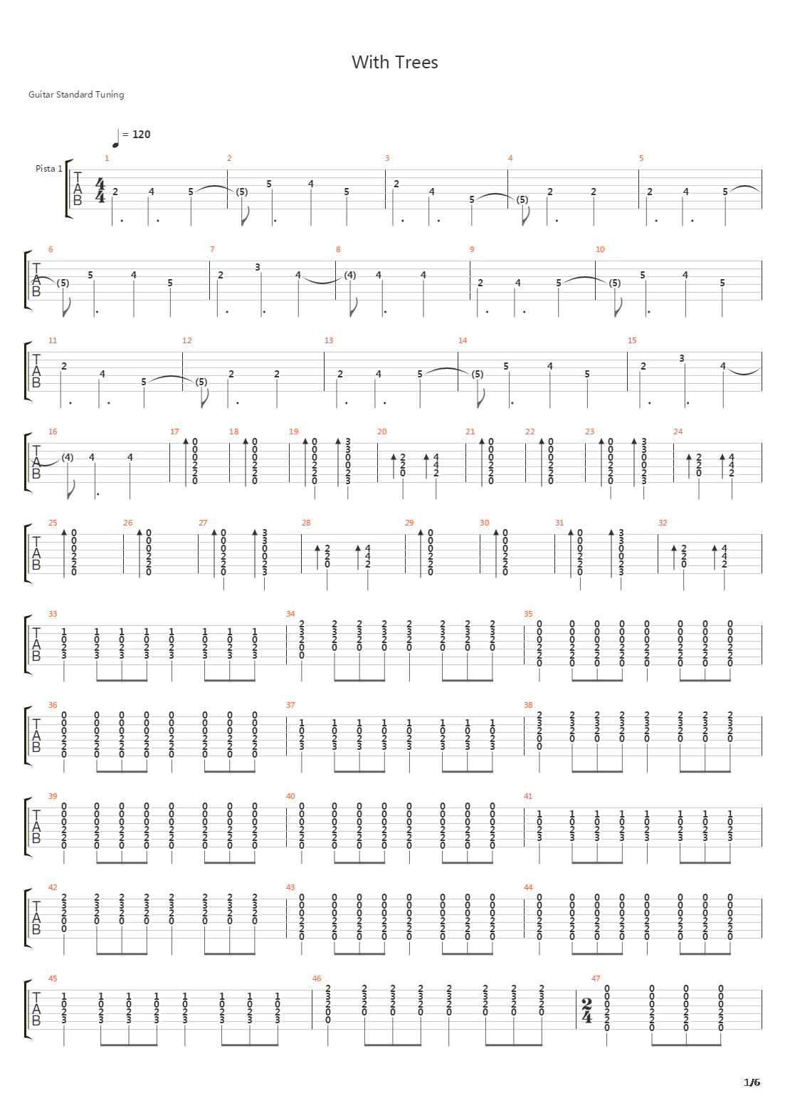 With Trees吉他谱