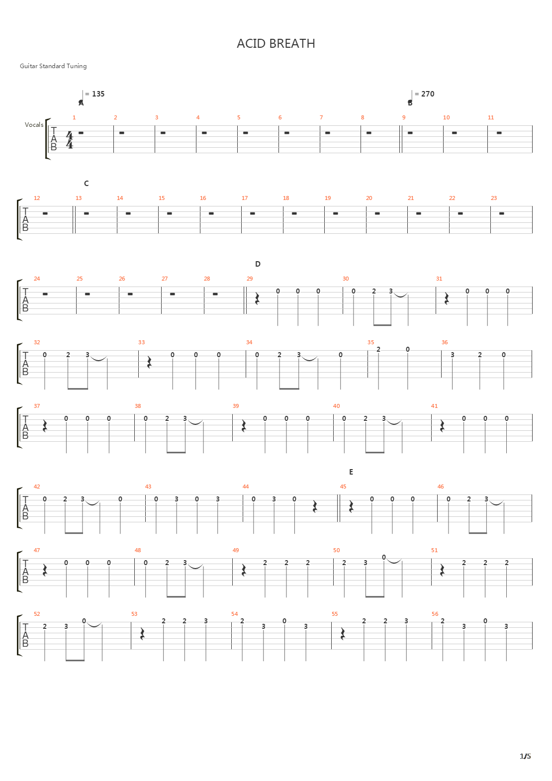 Acid Breath吉他谱