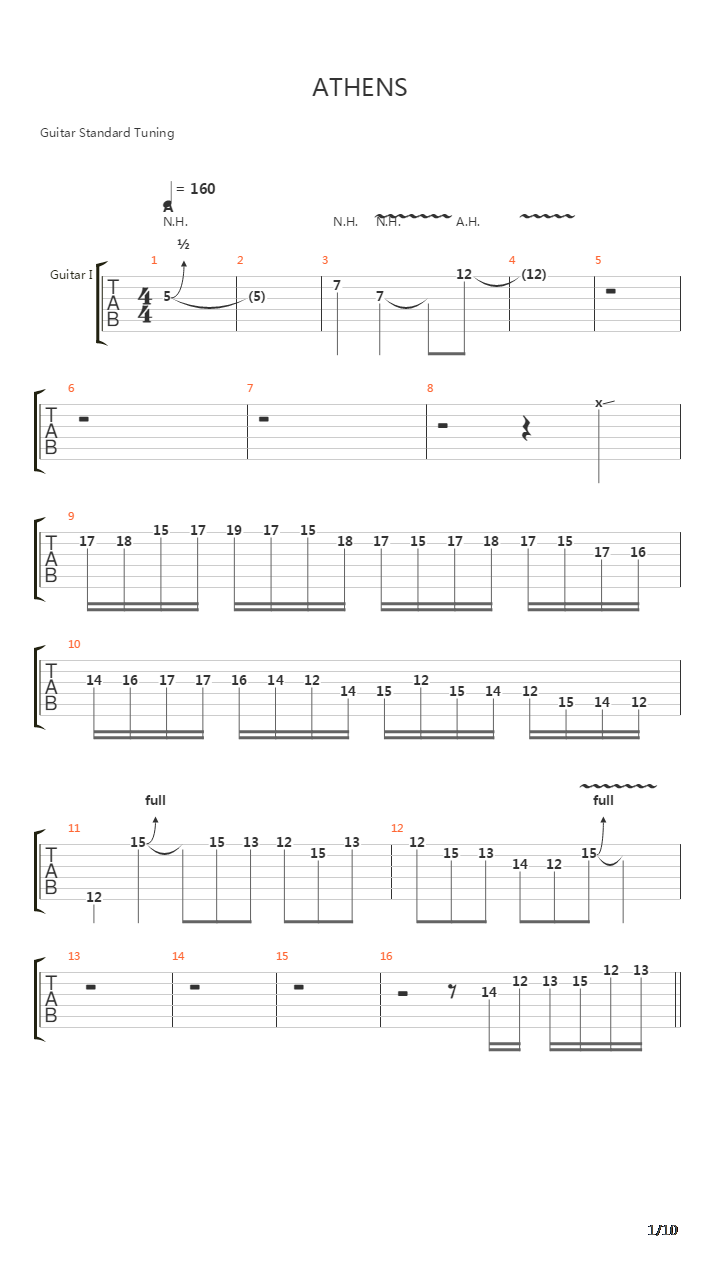 Athens吉他谱