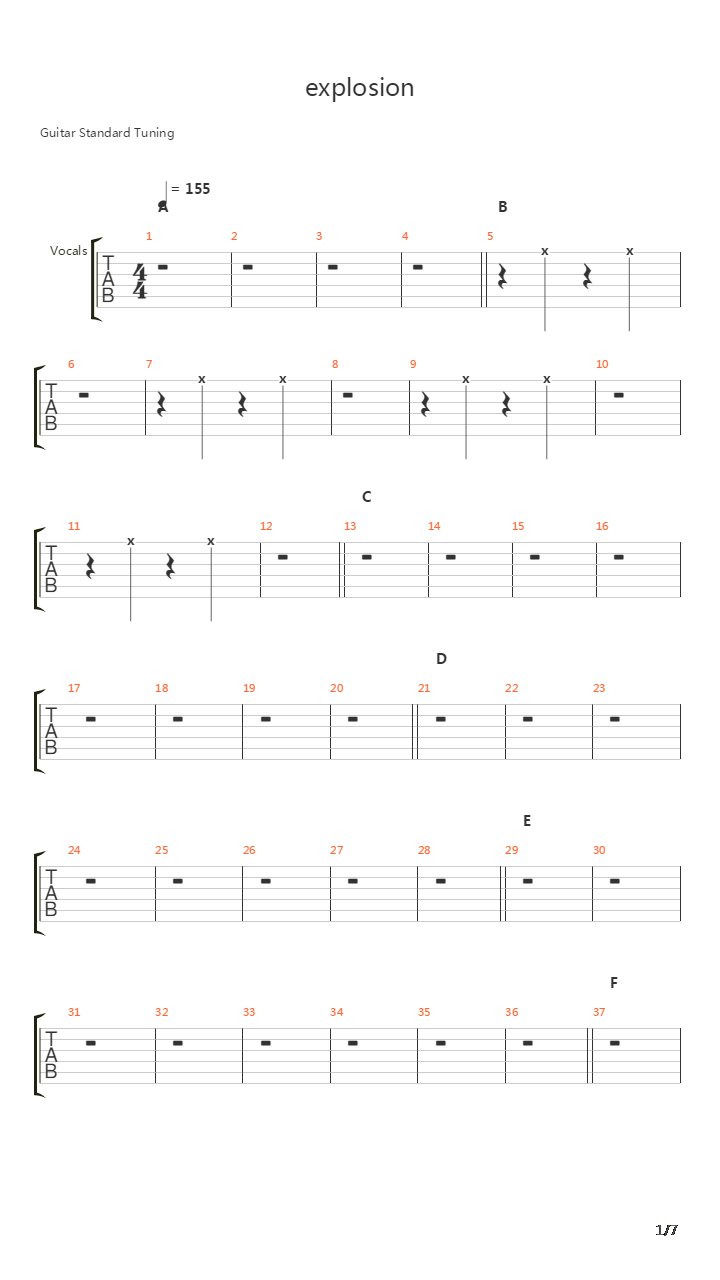 Explosion吉他谱