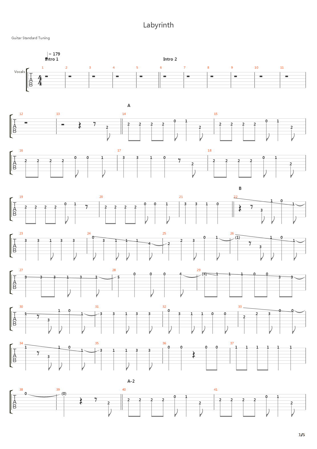 Labyrinth吉他谱