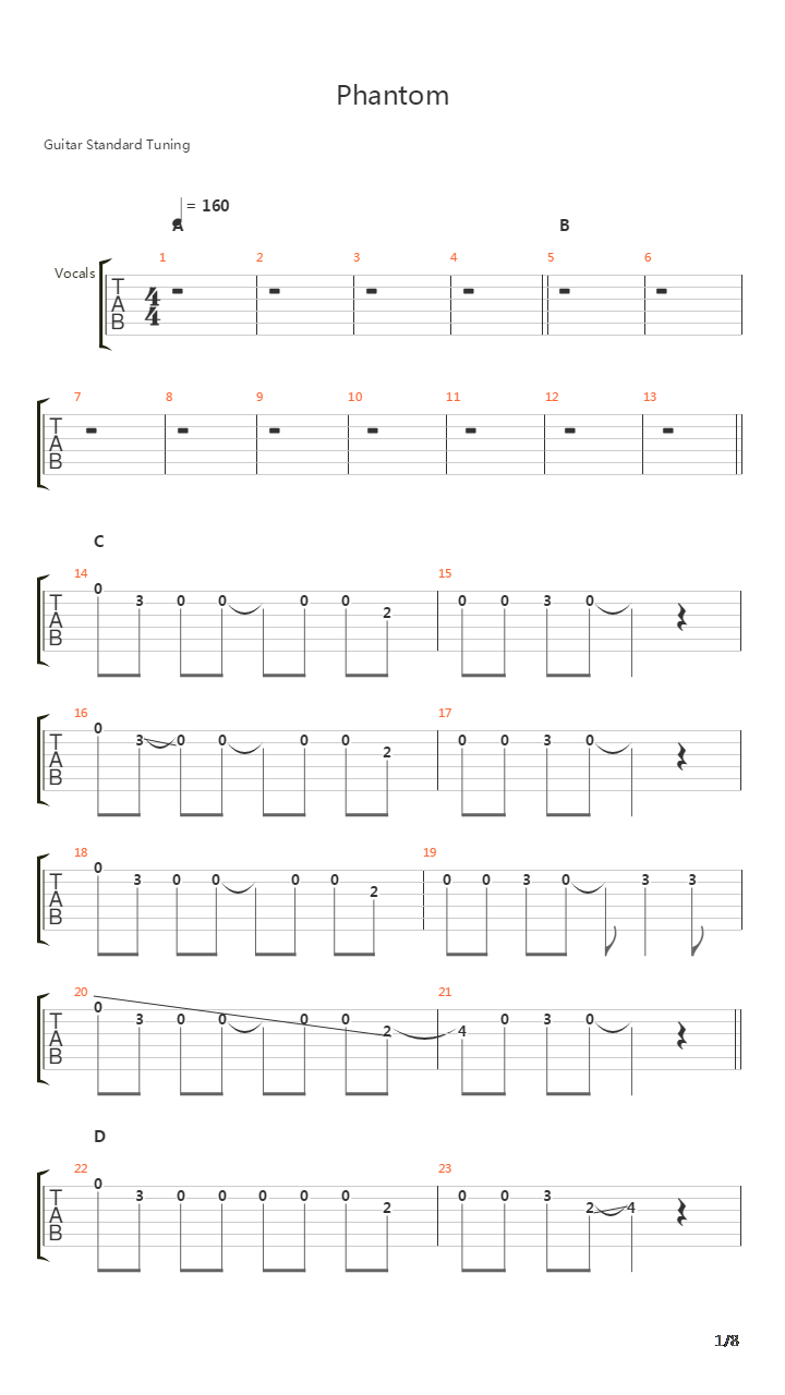 Phantom(ファントム 鬼魅)吉他谱