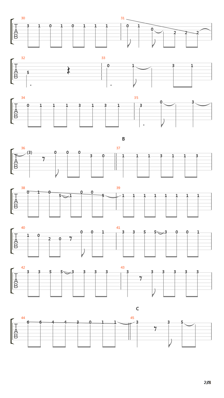 Song吉他谱