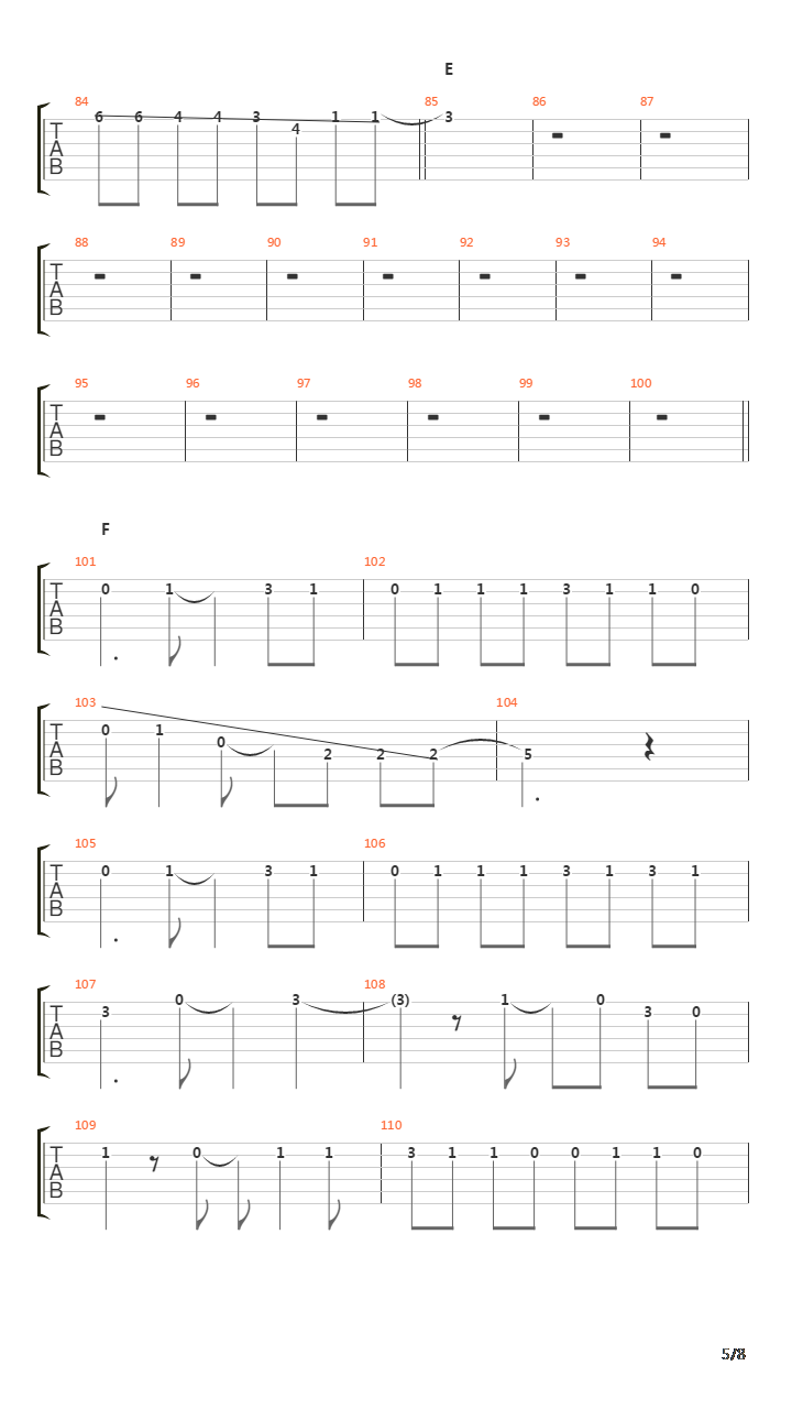 Song吉他谱