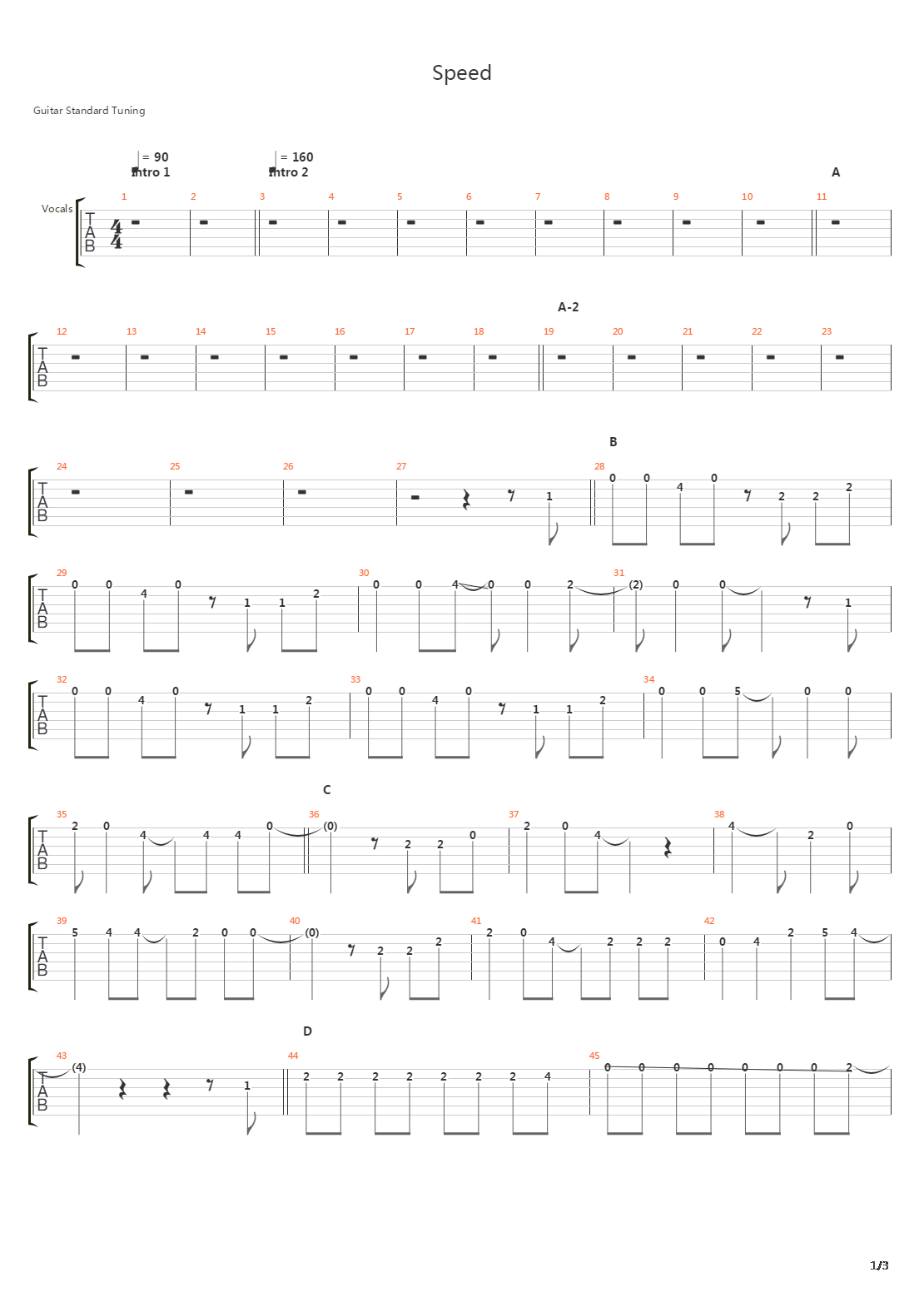 Speed吉他谱