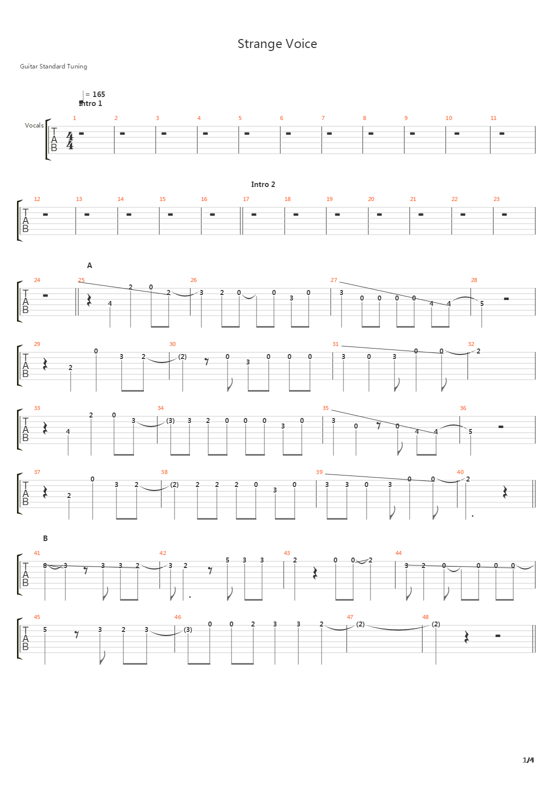 Strange Voice吉他谱