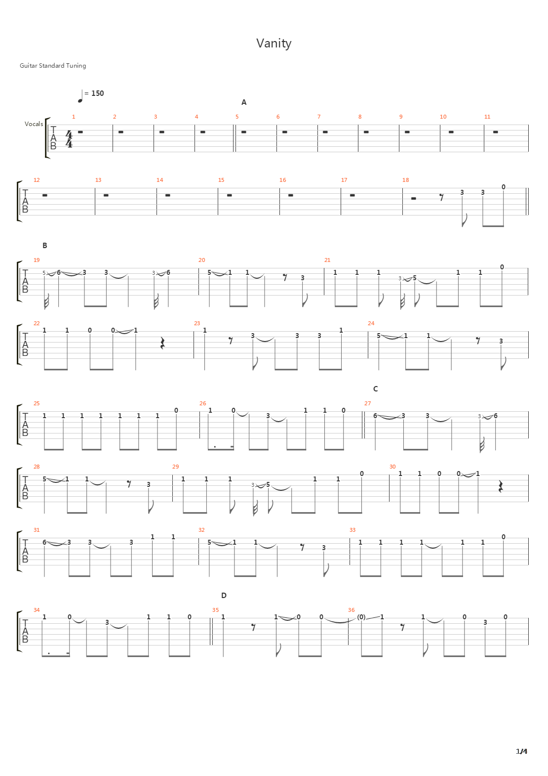 Vanity吉他谱