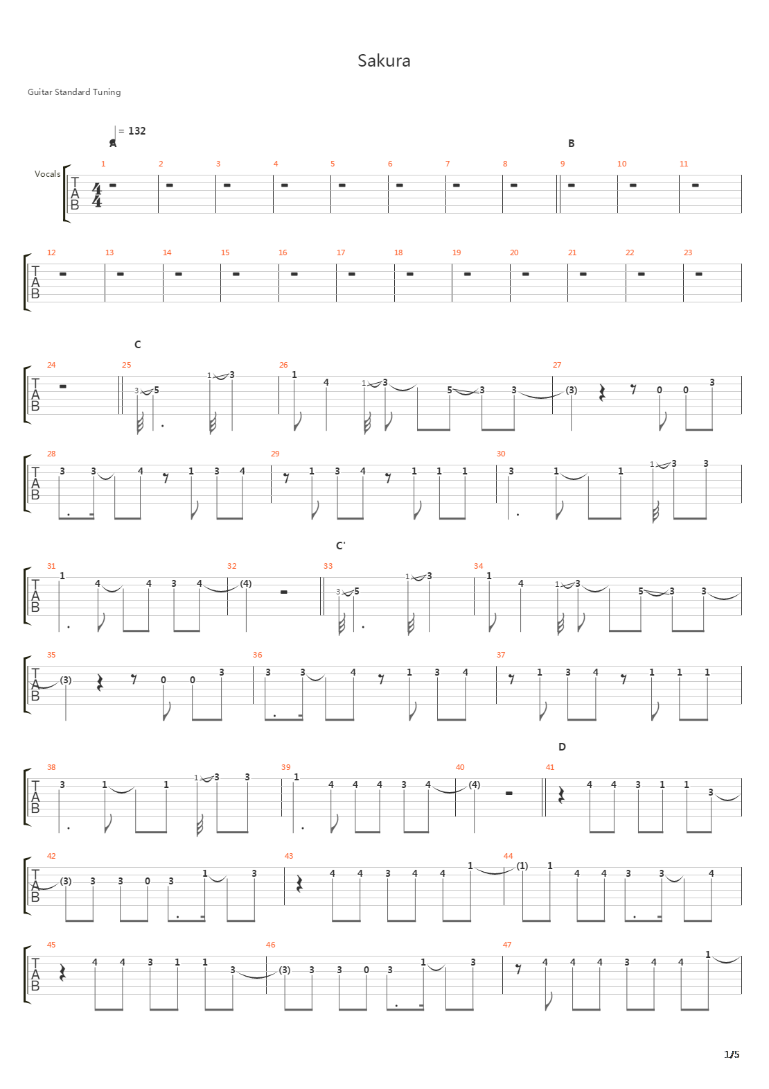 桜(樱花)吉他谱