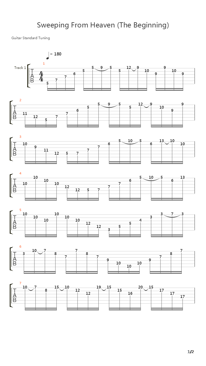 Sweeping From Heaven吉他谱
