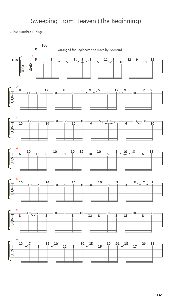 Sweeping From Heaven吉他谱