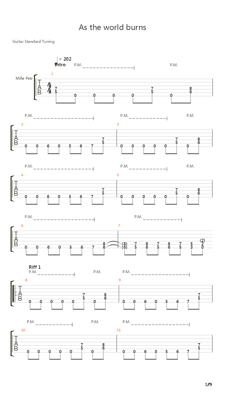 As The World Burns吉他谱