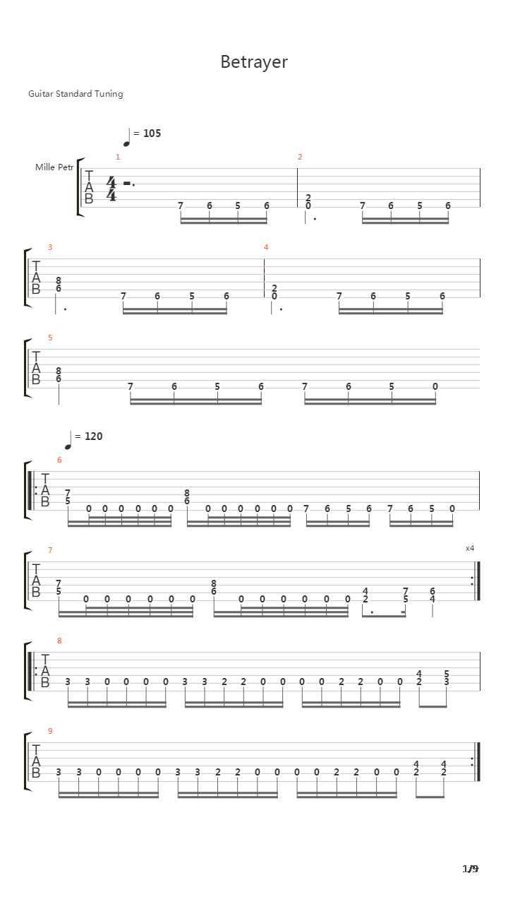 Betrayer吉他谱