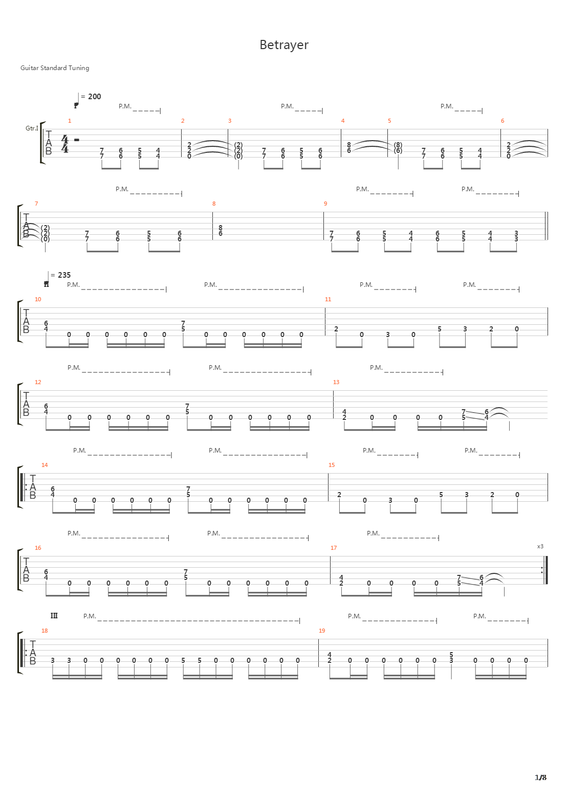 Betrayer吉他谱