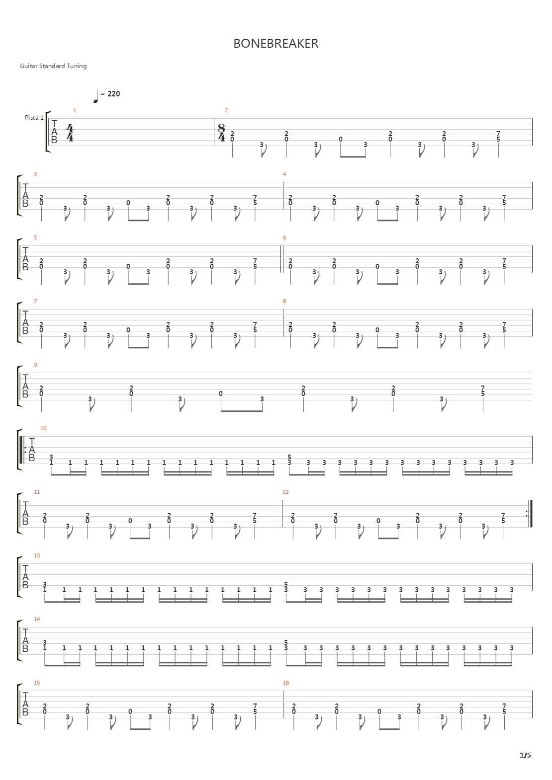 Bone Breaker吉他谱