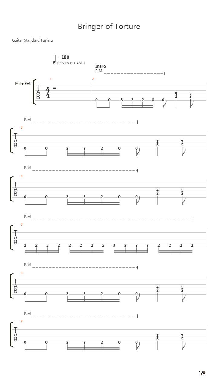 Bringer Of Torture吉他谱