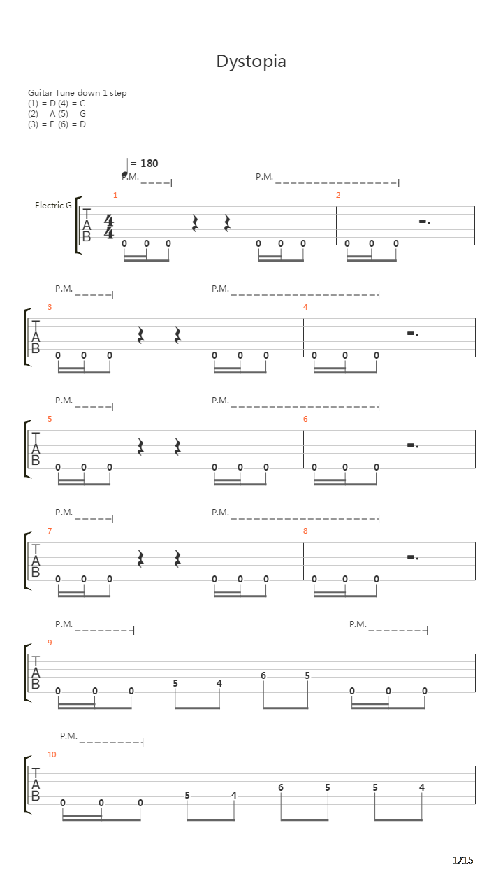 Dystopia吉他谱