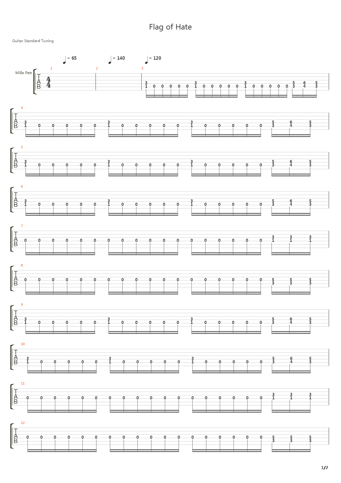 Flag Of Hate吉他谱