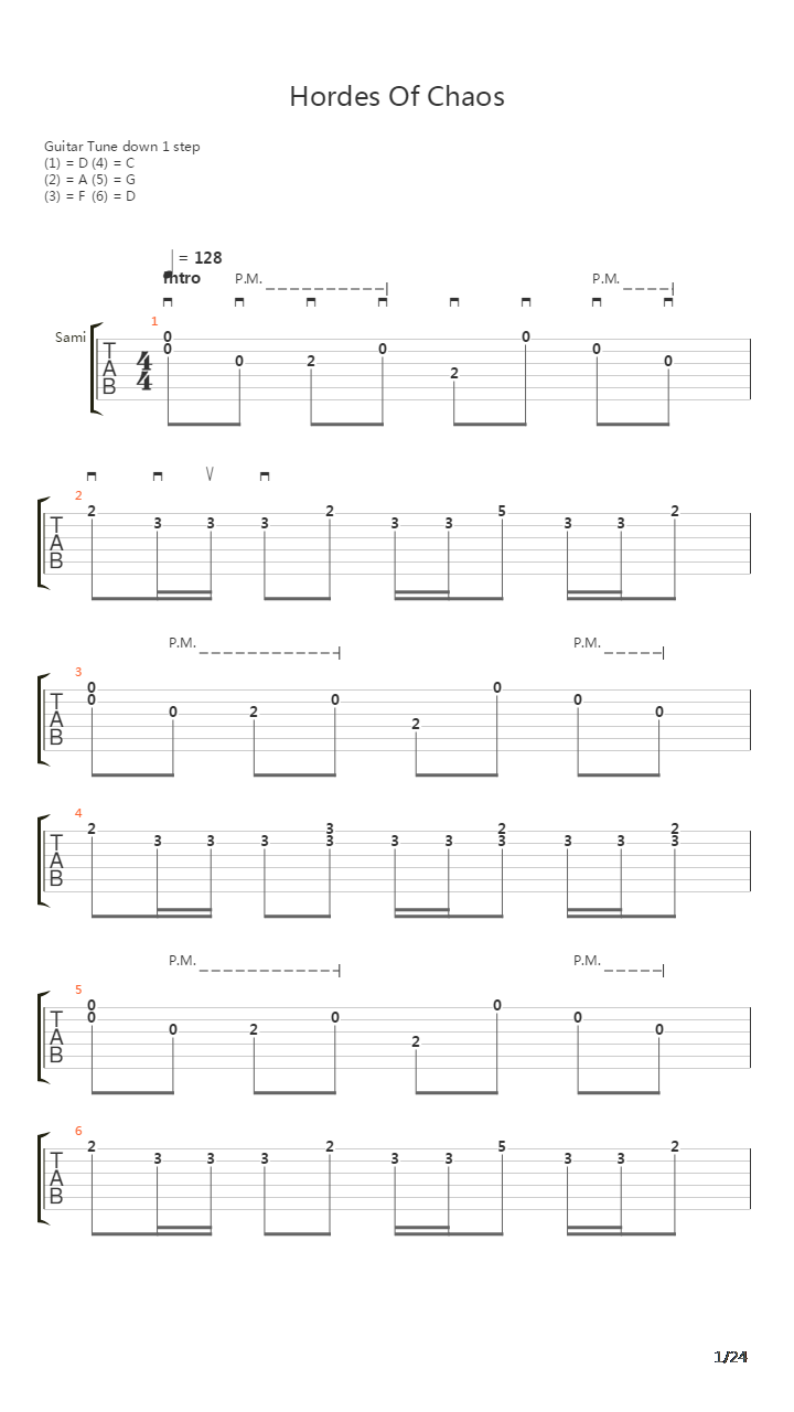 Hordes Of Chaos吉他谱